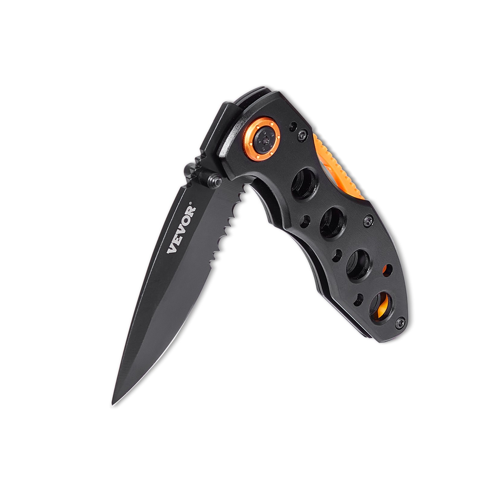 VEVOR Folding Pocket Knife, 3 in/7.6 cm 7Cr17Mov Blade, Aluminum Handle Small EDC Knife with Pocket Clip, Sharp Camping Survival Hiking Knife, 2.8 oz/0.08 kg Easy to Carry for Men Women Self Defense