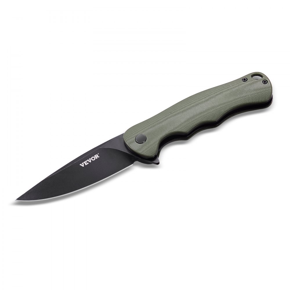 VEVOR Folding Pocket Knife, 3.5 in/8.8 cm D2 Steel Blade, G10 Handle Small EDC Knife with Pocket Clip, Sharp Camping Survival Hiking Knife, 3.84 oz/0.1 kg Easy to Carry for Men Women Self Defense