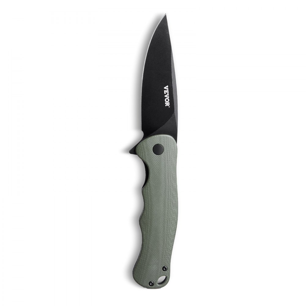 VEVOR Folding Pocket Knife, 3.5 in/8.8 cm D2 Steel Blade, G10 Handle Small EDC Knife with Pocket Clip, Sharp Camping Survival Hiking Knife, 3.84 oz/0.1 kg Easy to Carry for Men Women Self Defense