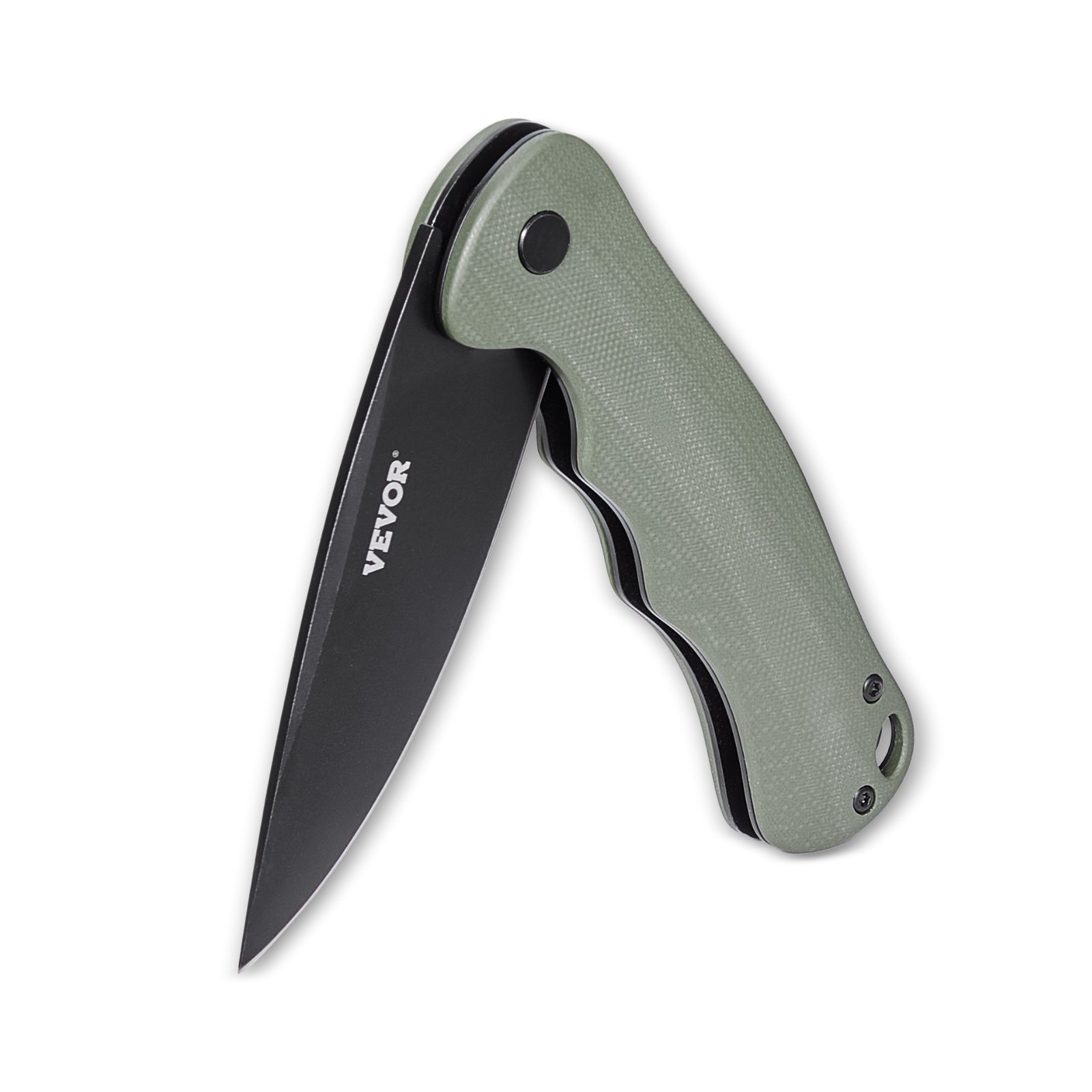 VEVOR Folding Pocket Knife, 3.5 in/8.8 cm D2 Steel Blade, G10 Handle Small EDC Knife with Pocket Clip, Sharp Camping Survival Hiking Knife, 3.84 oz/0.1 kg Easy to Carry for Men Women Self Defense
