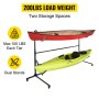 VEVOR Freestanding Kayak Storage Rack, 200 LBS Weight Capacity, Adjustable Height, Dual Stand with Wheels for Two-Kayak, SUP, Canoe & Paddleboard for Indoor, Outdoor, Garage, Shed, or Dock