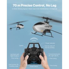 RC Helicopter 4 Channel Remote Control Aircraft Toy 39 Min Flight Kids Present