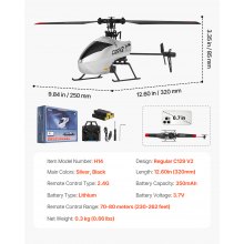 RC Helicopter 4 Channel Remote Control Aircraft Toy 39 Min Flight Kids Present