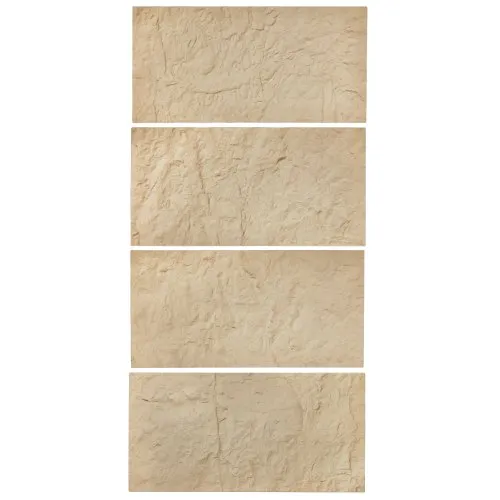 VEVOR 3D Wall Panels, 4 Pack 120 x 60 cm PU Natural Stone Imitation Wall Art Tiles, 2.97 m² Coverage Accent Wall Panel, Interior Home Decor for Ceiling, Bedroom, Living & Gaming Room, Stone Yellow