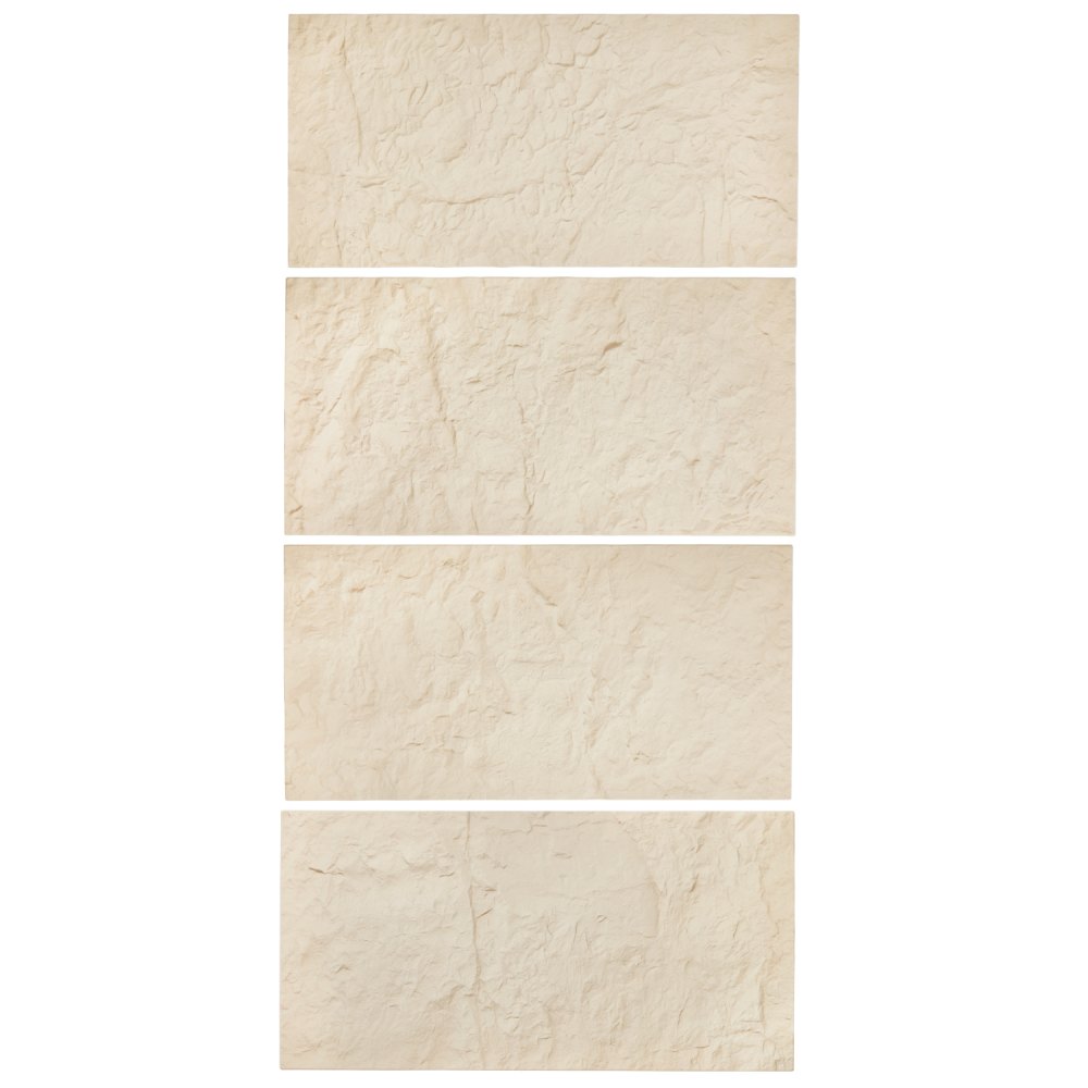 3D Wall Panels 4 Pack 48x24'' PU Stone Imitation 32 Sq.Ft Coverage Stone Yellow