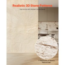 VEVOR 3D Wall Panels 4 PCS 120x60cm PU Stone-Look 2.97 m² Coverage Stone Yellow