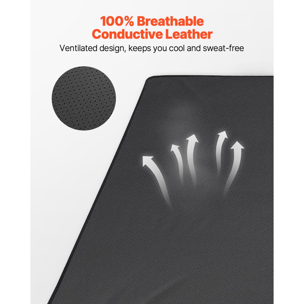 VEVOR Grounding Mat, 680 x 1520 mm Anti-Slip PU Leather Earthing Mat, with 15 Feet Grounding Cord, Grounding Pad for Sleep, Boost Energy, Improve Sleep, Reduce Anxiety at Home Office or Work