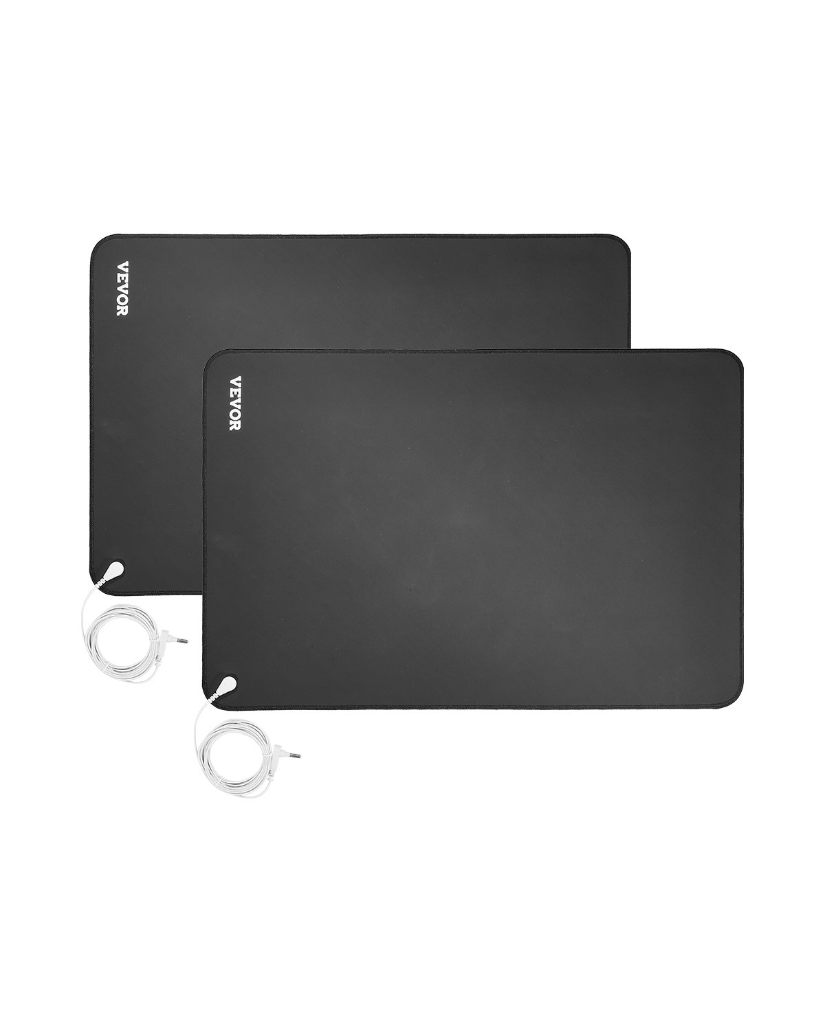 VEVOR Grounding Mat, 600 x 400 mm Anti-Slip PU Leather Earthing Mat (2 Packs), with 15 ft Grounding Cord, Grounding Pad for Sleep, Boost Energy, Improve Sleep, Reduce Anxiety at Home Office or Work