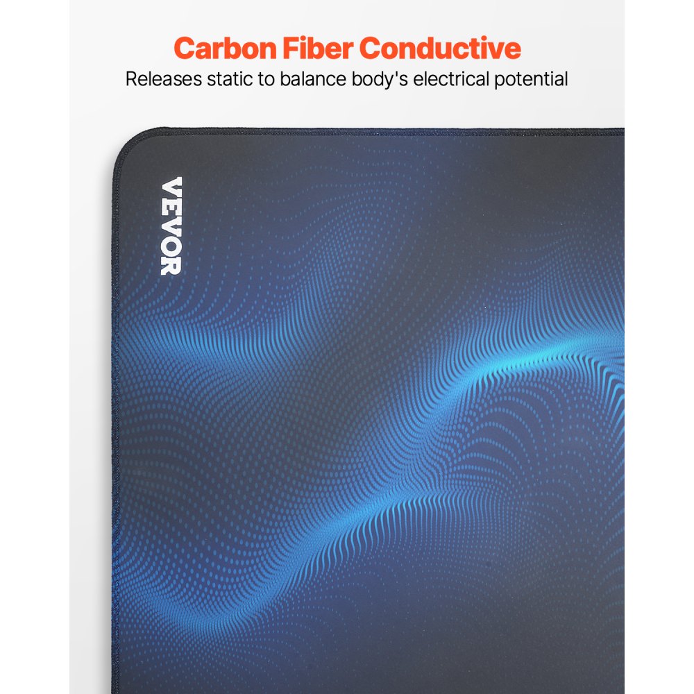 VEVOR Grounding Mat, 600 x 400 mm Anti-Slip PU Leather Earthing Mat, with 15 Feet Grounding Cord, Grounding Pad for Sleep, Boost Energy, Improve Sleep, Reduce Anxiety at Home Office or Work