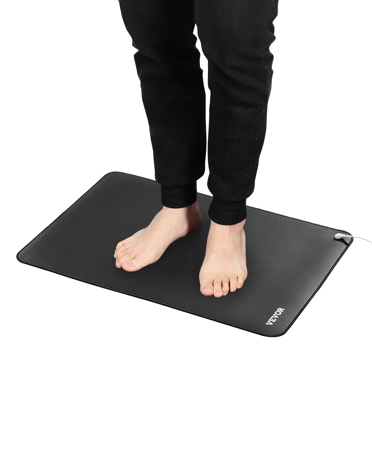 VEVOR Grounding Mat, 600 x 400 mm Anti-Slip PU Leather Earthing Mat, with 15 Feet Grounding Cord, Grounding Pad for Sleep, Boost Energy, Improve Sleep, Reduce Anxiety at Home Office or Work