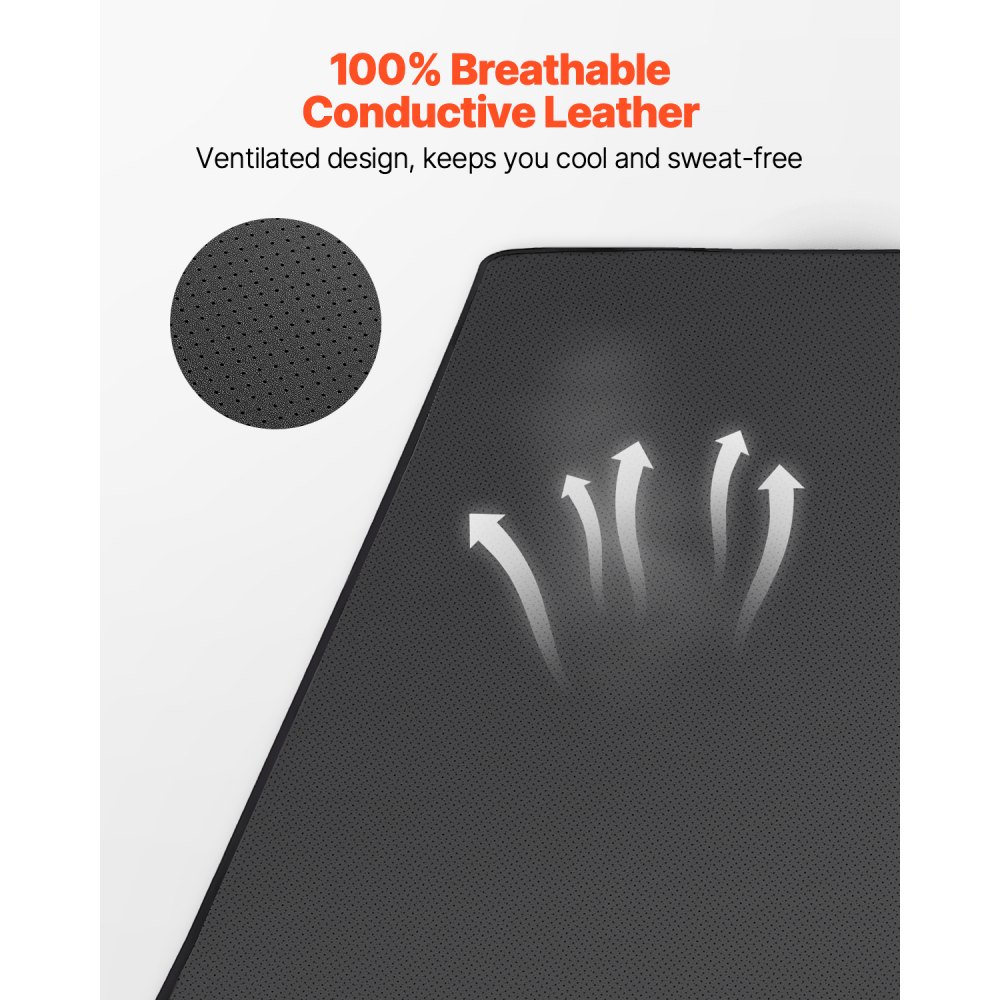 VEVOR Grounding Mat, 680 x 990 mm Anti-Slip PU Leather Earthing Mat, with 15 Feet Grounding Cord, Grounding Pad for Sleep, Boost Energy, Improve Sleep, Reduce Anxiety at Home Office or Work