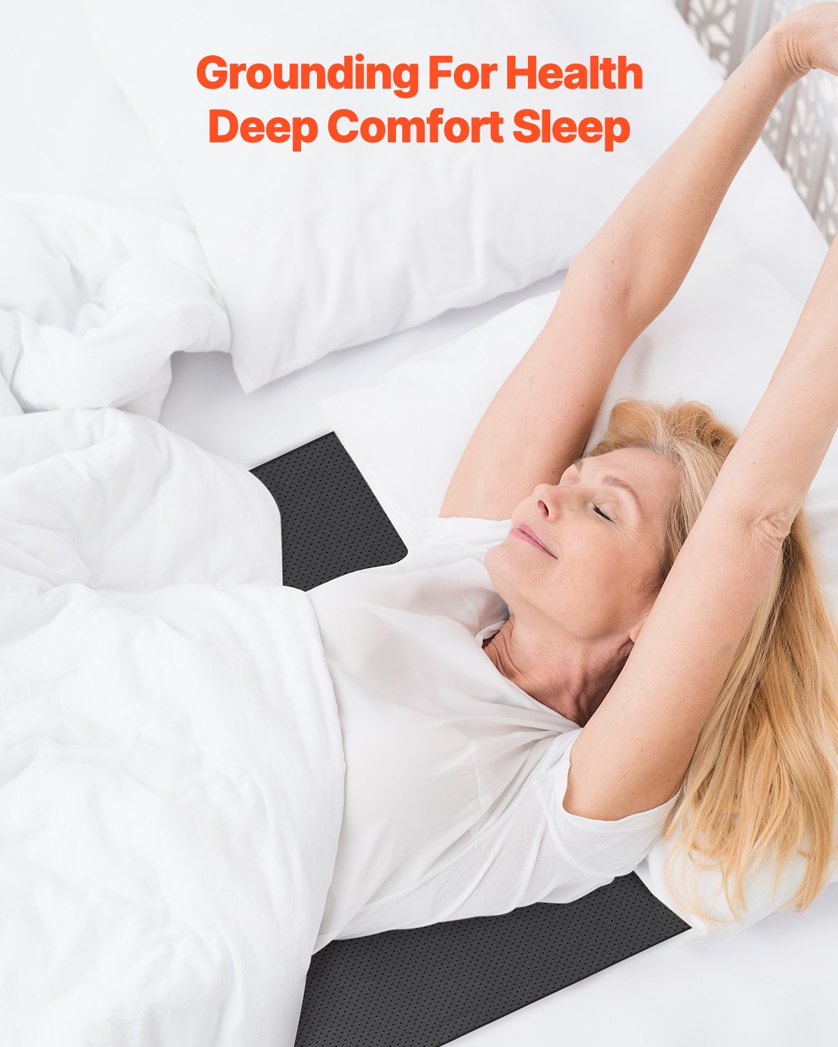 VEVOR Grounding Mat, 680 x 990 mm Anti-Slip PU Leather Earthing Mat, with 15 Feet Grounding Cord, Grounding Pad for Sleep, Boost Energy, Improve Sleep, Reduce Anxiety at Home Office or Work