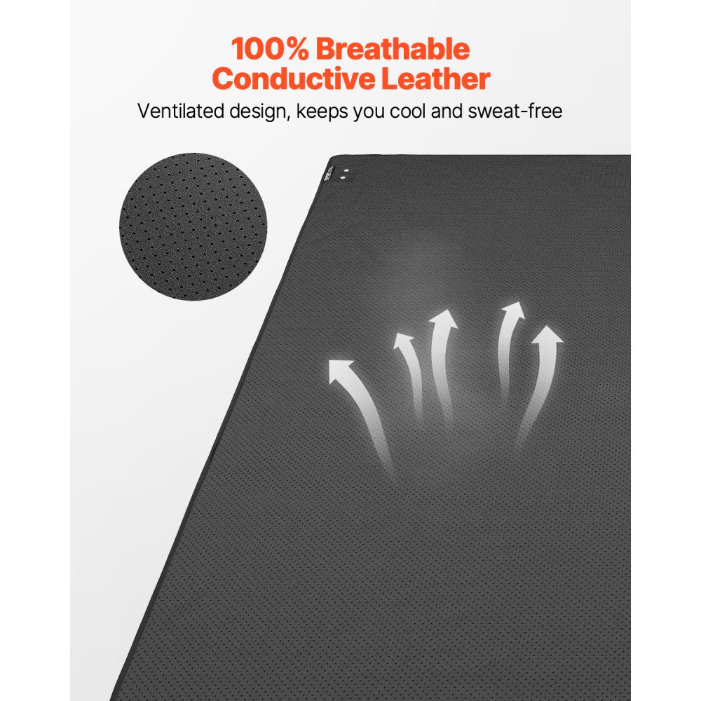 VEVOR Grounding Mat, 1380 x 1980 mm Anti-Slip PU Leather Earthing Mat, with 15 Feet Grounding Cord, Grounding Pad for Sleep, Boost Energy, Improve Sleep, Reduce Anxiety at Home Office or Work