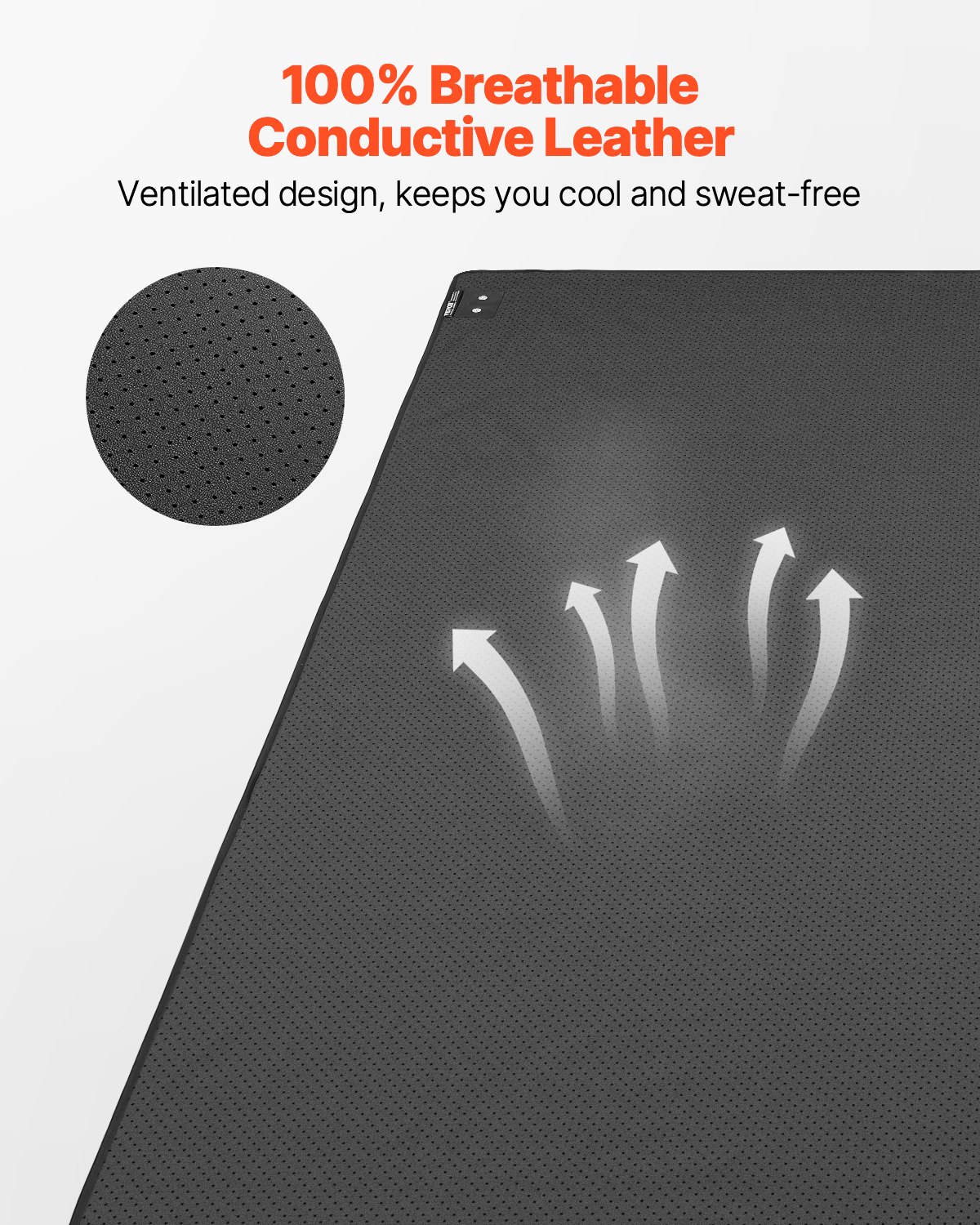 VEVOR Grounding Mat, 1380 x 1980 mm Anti-Slip PU Leather Earthing Mat, with 15 Feet Grounding Cord, Grounding Pad for Sleep, Boost Energy, Improve Sleep, Reduce Anxiety at Home Office or Work