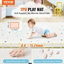 VEVOR - Alfombra de juego para bebés de 55 x 79 pulgadas, suave, para gatear y actividades en el suelo, de 2 lados