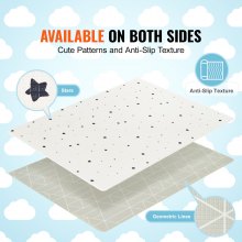 VEVOR 55"x79" Baby Play Mat Kids Crawling Soft Activity Floor Playmat 2 Side