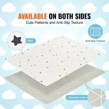 VEVOR - Alfombra de juego para bebés de 55 x 79 pulgadas, suave, para gatear y actividades en el suelo, de 2 lados