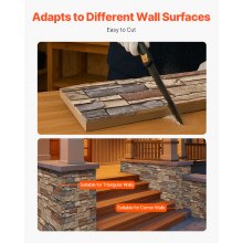 Faux Stacked Stone Wall Panel 45.6x12.8 in PU Artificial Stone Wall Panel