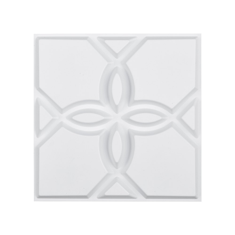 3D Wall Panels 33-Pack 11.81 x 11.81'' PVC 32 Sq.Ft Coverage Floral Matte White