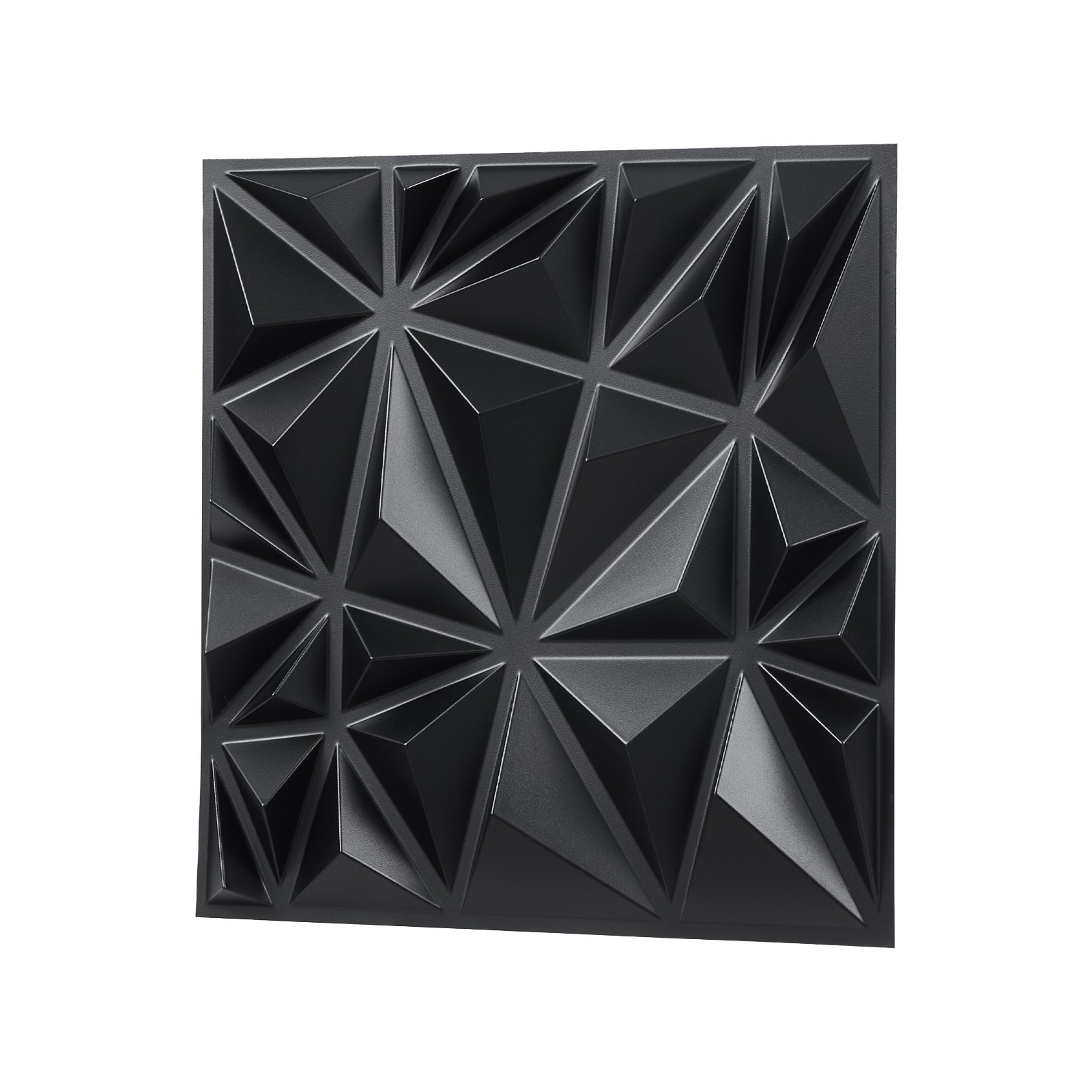 VEVOR 3D Wall Panels, 33-Pack 11.81 x 11.81 in PVC Modern Art Minimalist Diamond Tiles, 2.97㎡ Coverage Accent Wall Panel, Interior Home Decor for Ceiling, Bedroom, Living & Gaming Room, Matte Black