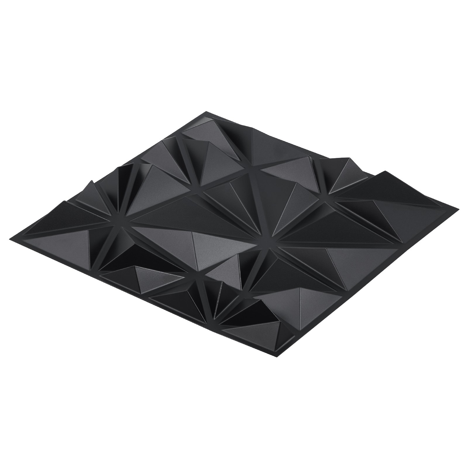 VEVOR 3D Wall Panels, 33-Pack 11.81 x 11.81 in PVC Modern Art Minimalist Diamond Tiles, 2.97㎡ Coverage Accent Wall Panel, Interior Home Decor for Ceiling, Bedroom, Living & Gaming Room, Matte Black