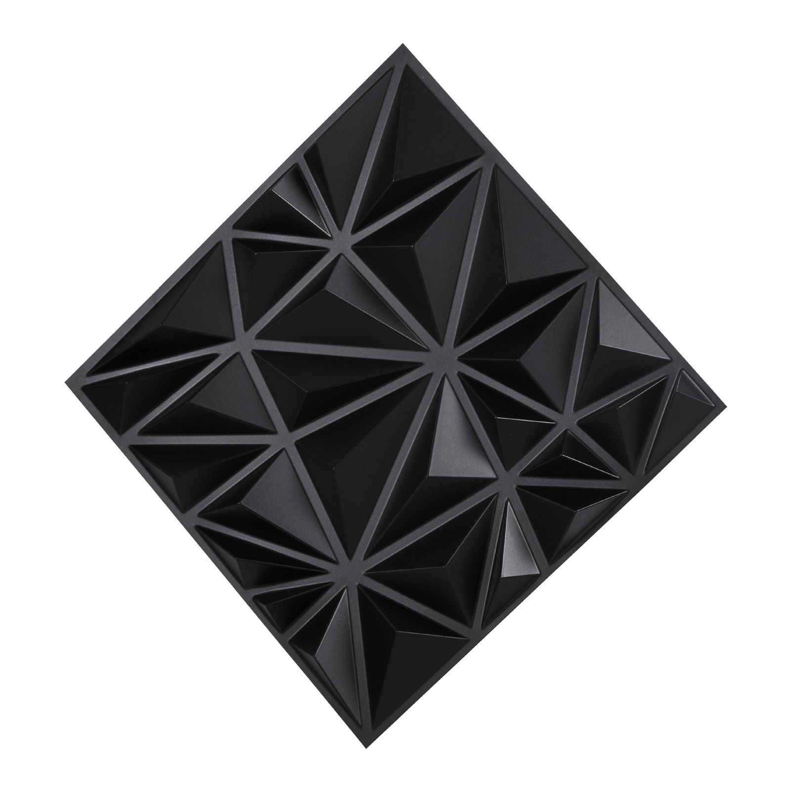 VEVOR 3D Wall Panels, 33-Pack 11.81 x 11.81 in PVC Modern Art Minimalist Diamond Tiles, 2.97㎡ Coverage Accent Wall Panel, Interior Home Decor for Ceiling, Bedroom, Living & Gaming Room, Matte Black