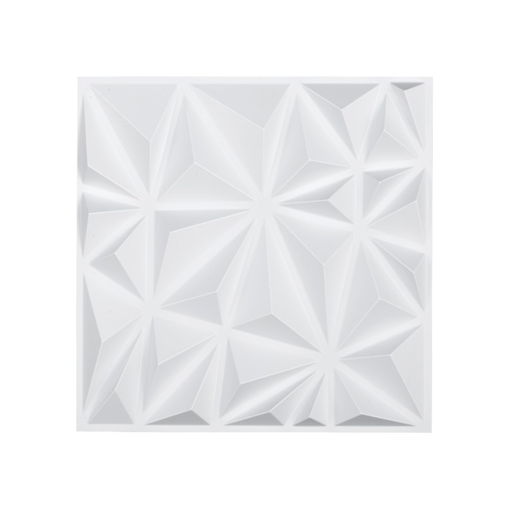 3D Wall Panels 33-Pack 11.81 x 11.81'' PVC 32 Sq.Ft Coverage Diamond Matte White