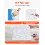 VEVOR 3D Wall Panels, 33-Pack 11.81 x 11.81 in PVC Modern Art Minimalist Diamond Tiles, 32 Sq.Ft Coverage Accent Wall Panel, Interior Home Decor for Ceiling, Bedroom, Living & Gaming Room, Matte White