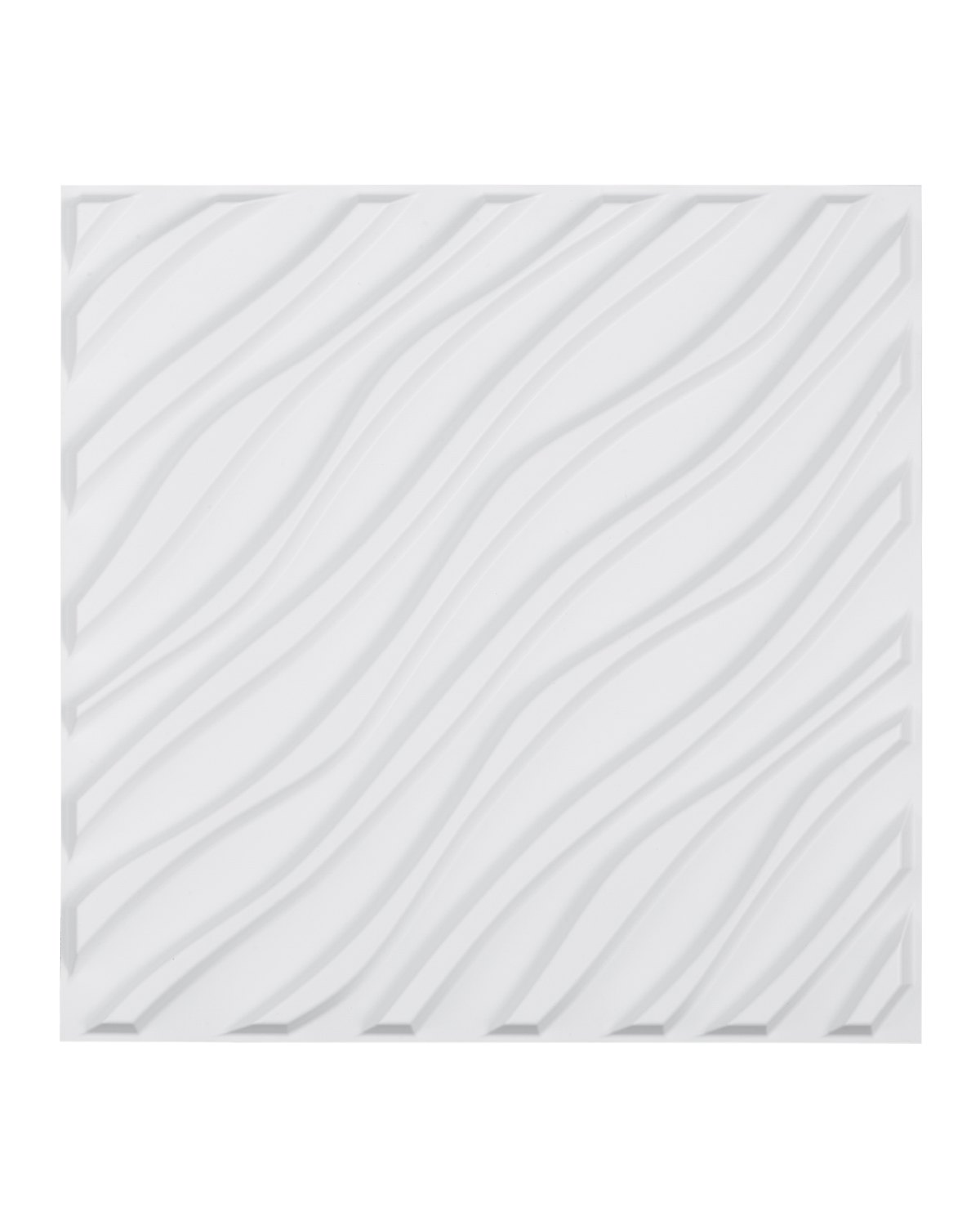 VEVOR 3D Wall Panels, 12-Pack 19.7 x 19.7 in PVC Modern Art Minimalist Wave Tiles, 32 Sq.Ft Coverage Accent Wall Panel, Interior Home Decor for Ceiling, Bedroom, Living & Gaming Room, Matte White