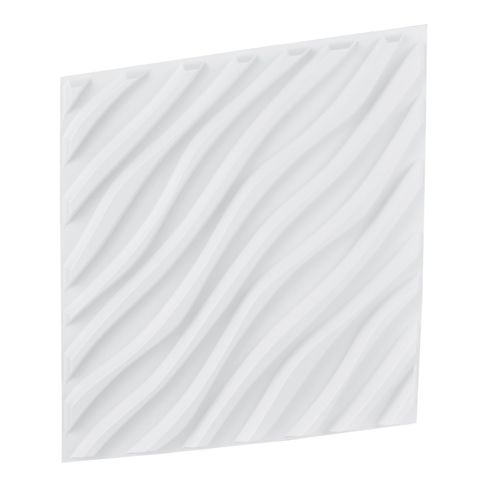 VEVOR 3D Wall Panels, 12-Pack 19.7 x 19.7 in PVC Modern Art Minimalist Wave Tiles, 32 Sq.Ft Coverage Accent Wall Panel, Interior Home Decor for Ceiling, Bedroom, Living & Gaming Room, Matte White
