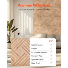 VEVOR 3D Slat Wall Panels 12-Pack 50x50cm PVC 2.97 m² Coverage Light Wood Color