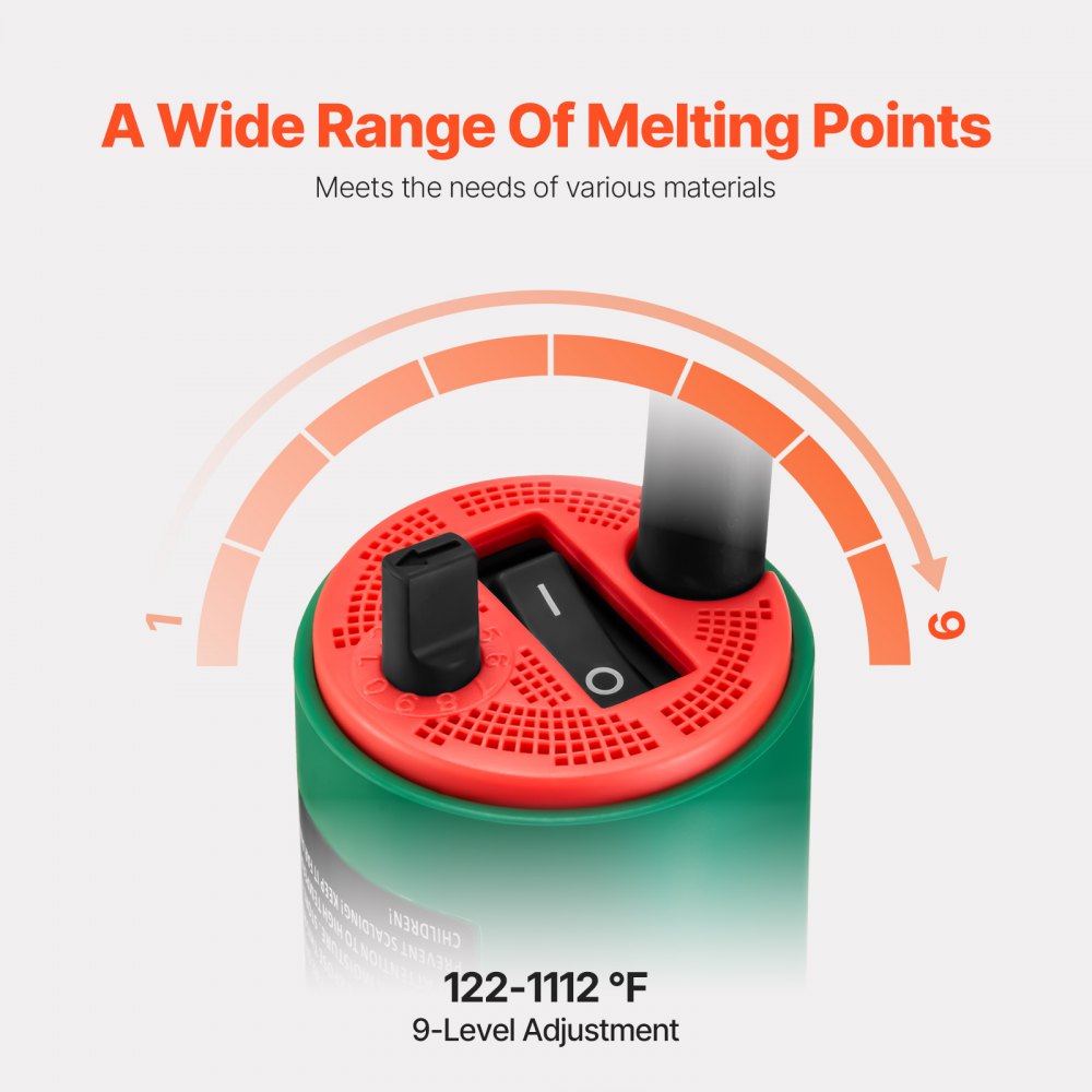 VEVOR Hot Air Plastic Welder, 1600W Hot Air Torch Pistol, 122-1112℉ PVC TPO Vinyl Heat Gun Welding Torch, Plastic Roofing Welding Kit with 9 Accessories- 4 Nozzles & 4 Seam Rollers for PP/PE/PVC Sheet