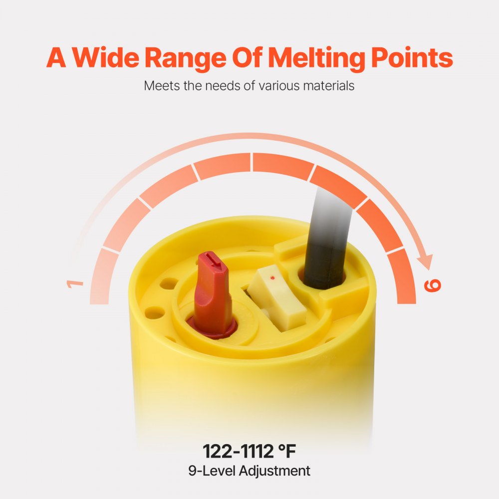 VEVOR Hot Air Plastic Welder, 1000W Hot Air Torch Pistol, 50- 600°C PVC TPO Vinyl Heat Gun Welding Torch, Plastic Welding Kit with 4 Accessories- 2 Nozzles, 1 Seam Roller & Brush for PP/PE/PVC Sheet