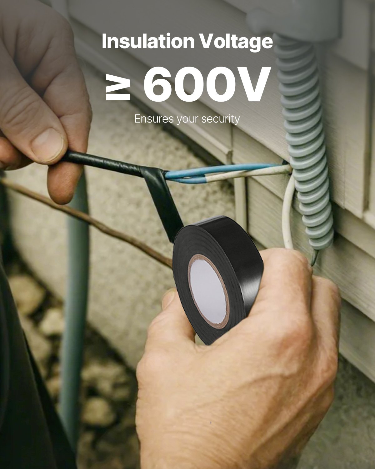 VEVOR 600V Electrical Tape, 10 Rolls, 3/4 in x 66 ft General Purpose PVC Insulating Wire, 0℉ to 221℉ Flame Retardant, Waterproof, Secure Adhesion, Weather Resistance, for Electrical Equipment, Black