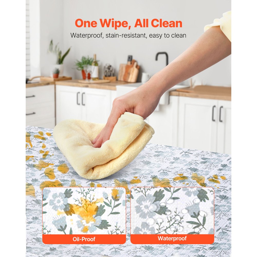 VEVOR Drawer and Shelf Liner for Kitchen Cabinet, Non-Adhesive Non-Slip Thick Refrigerator Liners, Waterproof Shelf Paper, Cupboard Bathroom Drawer Mats, PVC Fridge Lining for Shelves, Floral, 23 FT