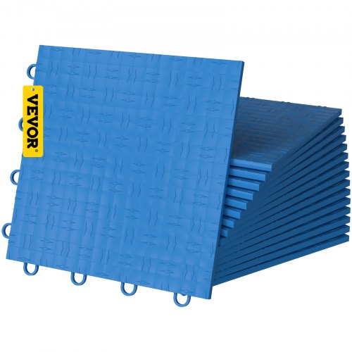 VEVOR Garage Tiles Interlocking, 12'' x 12'', 25 pcs, Blue Garage Floor Covering Tiles, Non-Slip Diamond Plate Garage Flooring Tiles, Support up to 55,000 lbs for Basements, Gyms, Repair Shops
