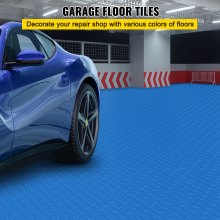 VEVOR Garage Tiles Interlocking, 12'' x 12'', 25 pcs, Blue Garage Floor Covering Tiles, Non-Slip Diamond Plate Garage Flooring Tiles, Support up to 55,000 lbs for Basements, Gyms, Repair Shops