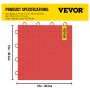 VEVOR Box of 25 Interlocking DIY Floor Tiles 305x305mm Home Garage Poolside Red