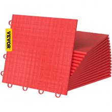VEVOR Garage Tiles Interlocking Garage Floor Covering Tiles 12x12" 50 Pack Red