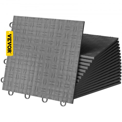 VEVOR Garage Floor, Durable Interlocking Floor Tiles, 25 Pack, Non-Slip Diamond Plate Garage Tiles, Support up to 55,000 lbs for Car Garage, Basements, Gyms, Repair Shops (12 x 12 inch, Graphite)
