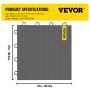 VEVOR Garage Tiles Interlocking, 12'' x 12'', 25 pcs, Graphite Grey Garage Floor Covering Tiles, Non-Slip Diamond Plate Garage Flooring Tiles, Support up to 55,000 lbs for Basements, Gyms