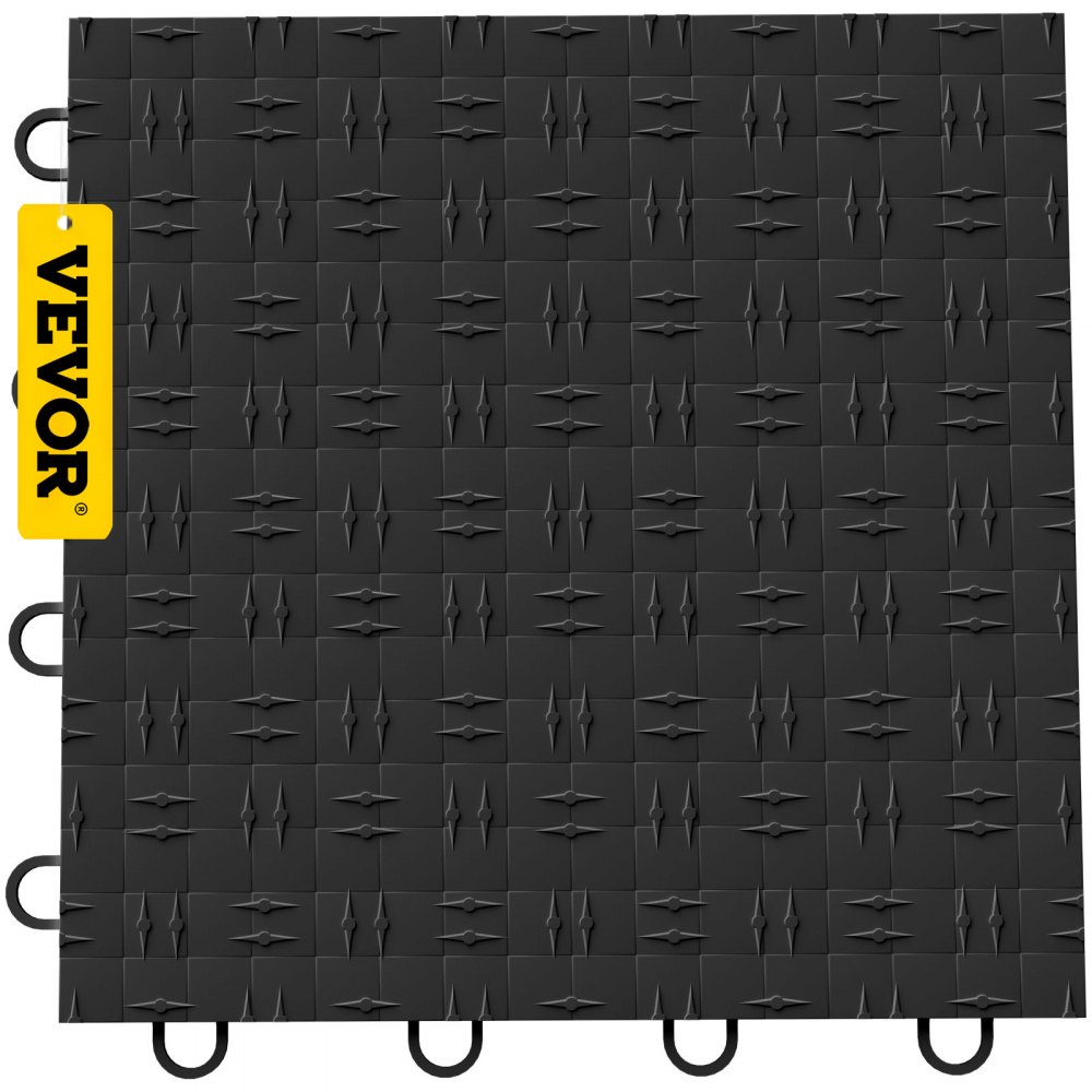 VEVOR Garage Tiles Interlocking, 12'' x 12'', 50 pcs, Graphite Grey Garage Floor Covering Tiles, Non-Slip Diamond Plate Garage Flooring Tiles, Support up to 55,000 lbs for Basements, Gyms