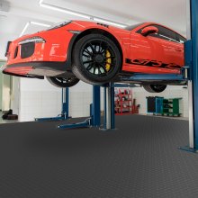 VEVOR Garage Tiles Interlocking, 12'' x 12'', 50 pcs, Graphite Grey Garage Floor Covering Tiles, Non-Slip Diamond Plate Garage Flooring Tiles, Support up to 55,000 lbs for Basements, Gyms