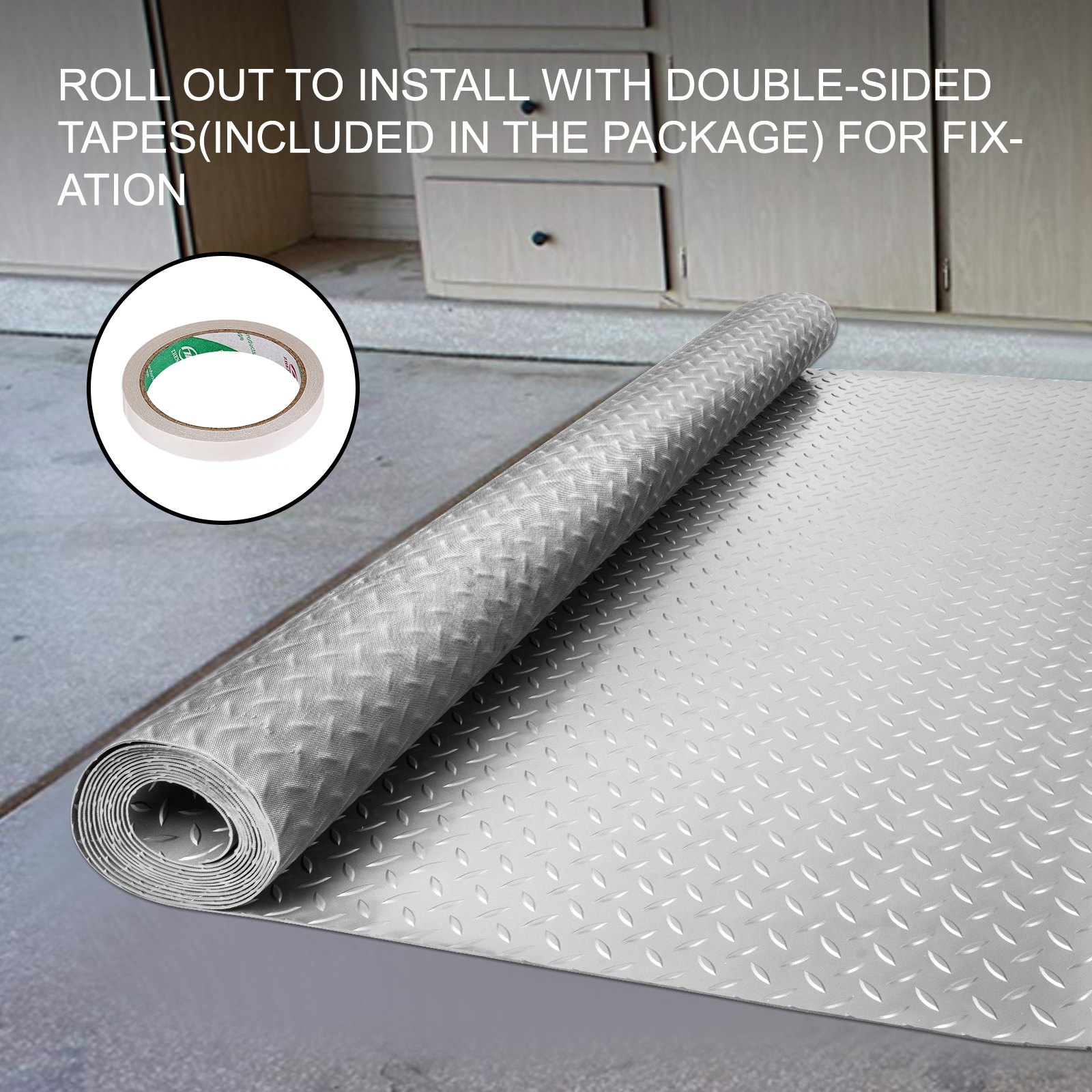 Garage Flooring Mat Roll Flooring Raised Mat 6.15x1.1m Trailer Floor Covering
