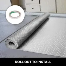 VEVOR Garage Floor Mat 25.5 x 3.6 Ft Garage Flooring 2.5mm Thickness Silver Garage Mat PVC Garage Floor Mats for Under Cars