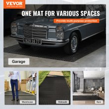 VEVOR Garage Floor Mats 2 Rolls 14.7 x 3.6 Ft Garage Mat 2.5mm Thickness Black Garage Flooring PVC Garage Mats for Under Car