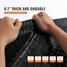 VEVOR Garage Floor Mats 2 Rolls 14.7 x 3.6 Ft Garage Mat 2.5mm Thickness Black Garage Flooring PVC Garage Mats for Under Car