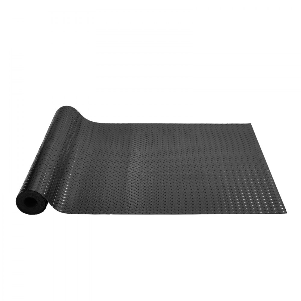 VEVOR 2 Rolls 17x3.6ft Garage Floor Mat Anti-Slip Floor Protector Covering Mats Black