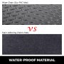 VEVOR garage floor mats: wipe-clean pvc mat vs stain-adhering fabric mat.