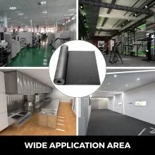 VEVOR Garage Floor Mats 2 Rolls 17 x 3.6 Ft Garage Mat 2.5mm Thickness Black Garage Flooring PVC Garage Mats for Under Car